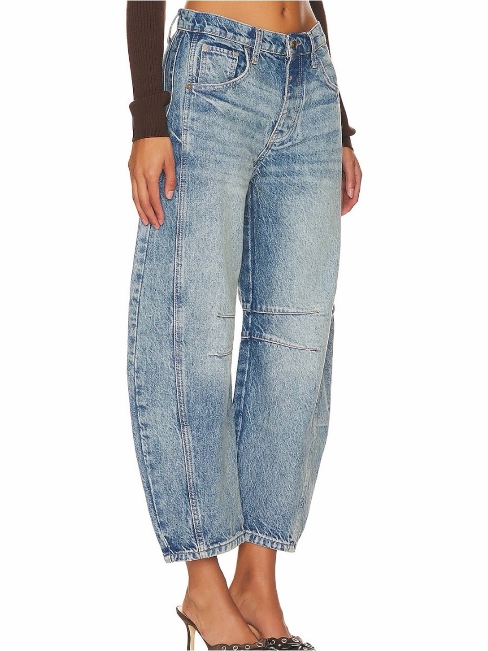 We The Free Good Luck Mid-Rise Barrel Jeans in Ultra Light Beam, size 29 - Picture 11 of 14
